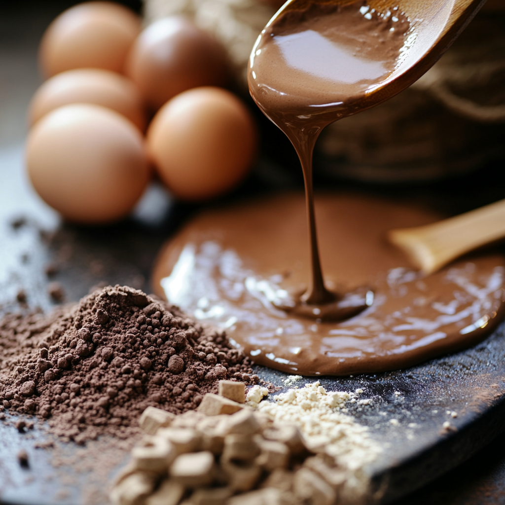 Chocolate Chip Pancake Batter on Griddle